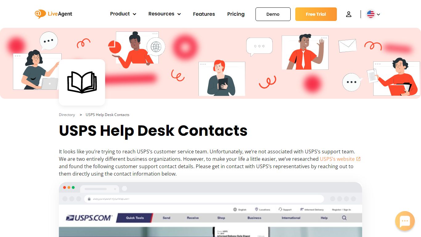 USPS Help Desk Contacts - LiveAgent